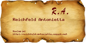 Reichfeld Antonietta névjegykártya